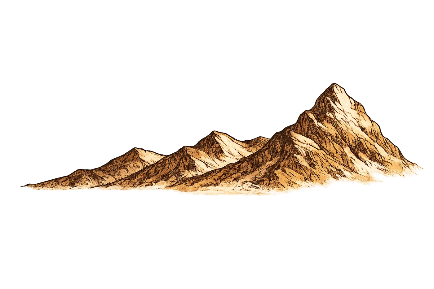 Illustration eines Bergmassivs